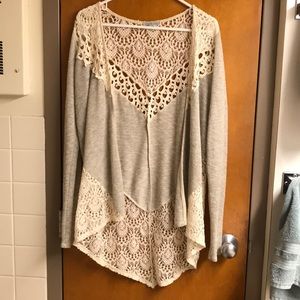 Gray/cream cardigan